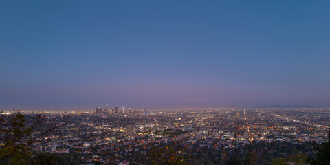 Fototapeta na wymiar Los Angeles downtown. Los Angeles skyline panorama.