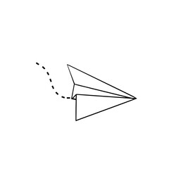 Paper plane, white paper airplanes from different direction, message flat vector symbols, origami aircraft illustration