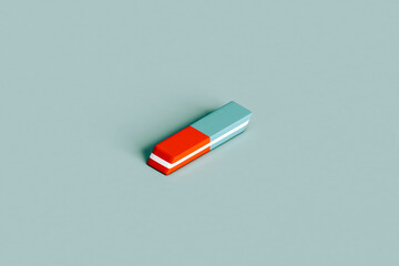 3d render of a red and blue eraser