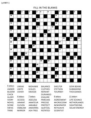 Puzzle page with 19x19 criss-cross (or fill in, else kriss-kross) English language word game
