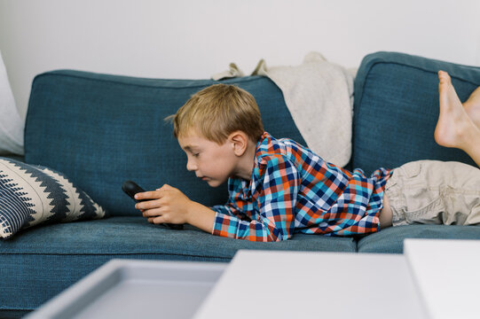 Little boy on his tablet