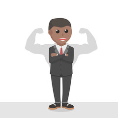 businessman african muscular shadow design character on white background