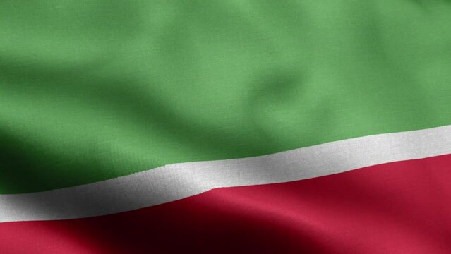 Flag Of Chechen Republic - Chechen Republic Flag High Detail - National flag Chechen Republic wave Pattern loopable Elements - Fabric texture and endless loop - The flag of fluttering in the wind