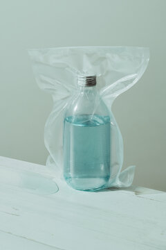 water bottle in a vacuum bag