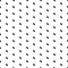 Square seamless background pattern from geometric shapes. The pattern is evenly filled with big black earrings symbols. Vector illustration on white background