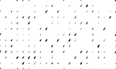 Seamless background pattern of evenly spaced black flash drives of different sizes and opacity. Vector illustration on white background