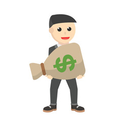 businessman carrying big sack of money