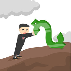 businessman hold big dollars design