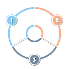 Basic circle infographic with 3 steps, process or options.