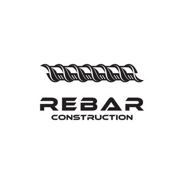 rebar concrete construction logo design vector for business idea