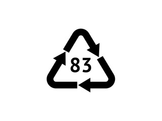 Composite Recycling codes. Recycling symbol on an isolated background. Mobius strip.
Special icon for sorting and recycling. Secondary use. Vector illustration for Packaging.