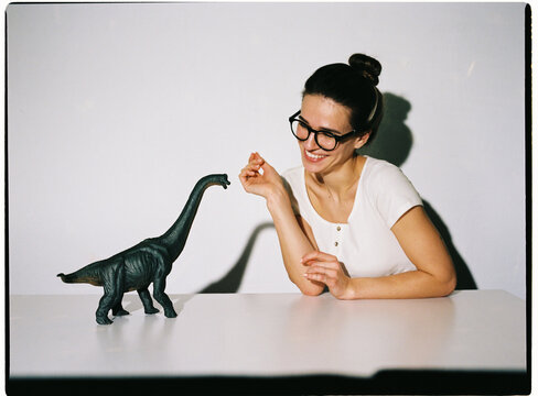 Woman With Dinosaurs