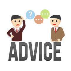 business advice design character on white background