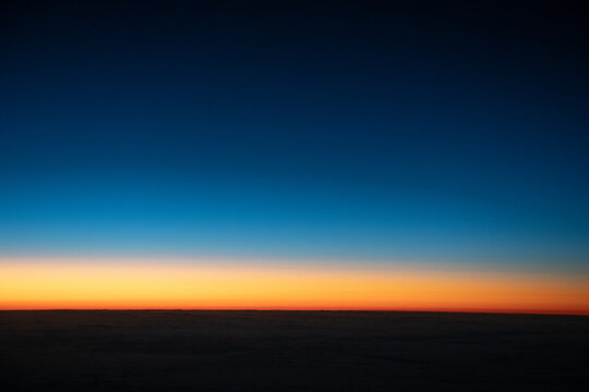 Sunset From Airplane Window