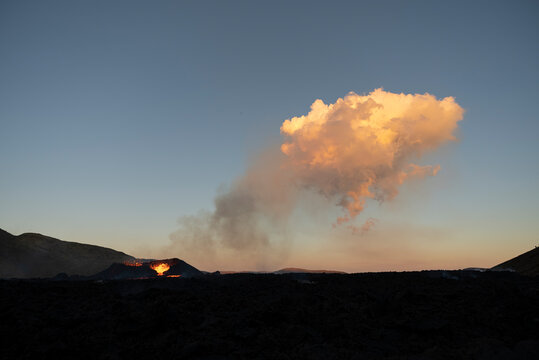 Volcano Fagradalsfjall in Iceland