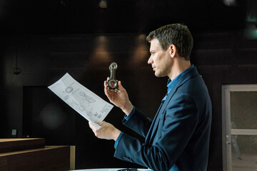 Engineer, 3d blueprint