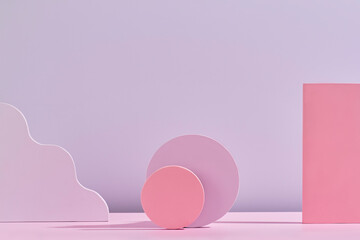 Pink props on violet background