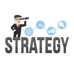 business strategy design character on white background