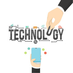 business technology design on white background