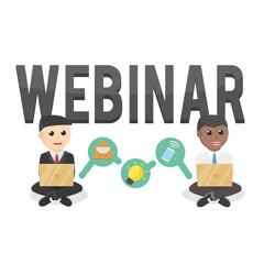 business webinar design character on white background