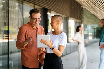 Business Colleagues Working Outside