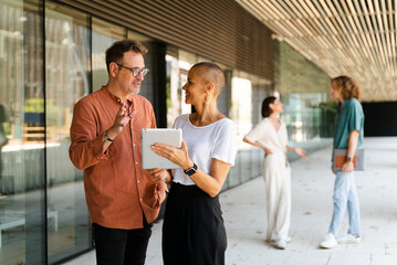 Business Colleagues Working Outside