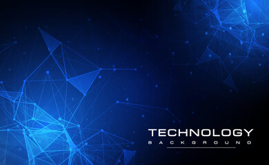 Digital media technology blue background, online cyber technology algorithm, abstract circuit tech, innovation future, wifi internet network connection, Ai big data file storage, illustration vector