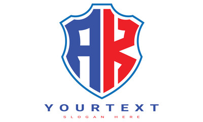 Fototapeta premium AK Two letters shield logo design.