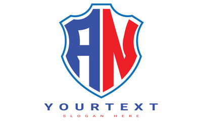 Fototapeta premium AN Two letters shield logo design.