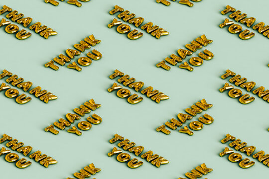 isometric pattern of Gold Thank You Balloons