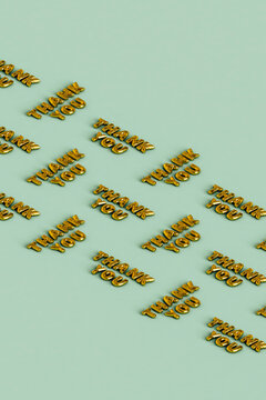 rows of Gold Thank You Balloons