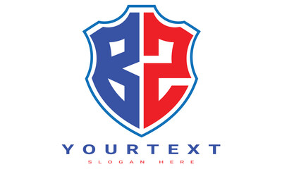 Fototapeta premium BZ Two letters shield logo design.