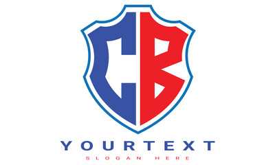 Fototapeta premium CB Two letters shield logo design.