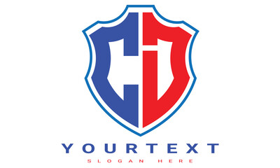Fototapeta premium CD Two letters shield logo design.