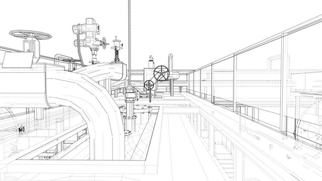 Sketch of industrial equipment. Vector © cherezoff