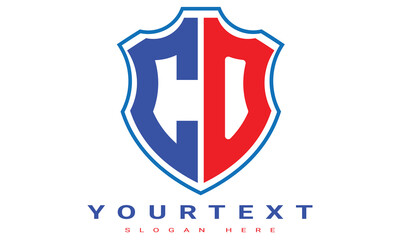 Fototapeta premium CO Two letters shield logo design.