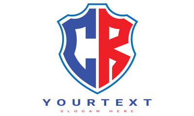 Fototapeta premium CR Two letters shield logo design.