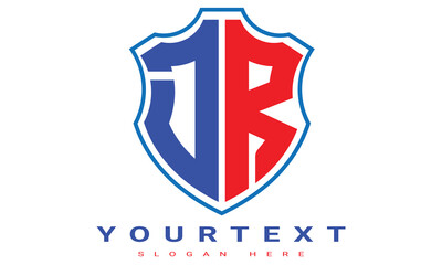 Fototapeta premium DR Two letters shield logo design.