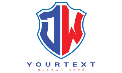 Fototapeta premium DW Two letters shield logo design.