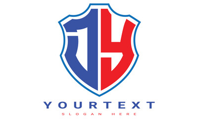 Fototapeta premium DY Two letters shield logo design.