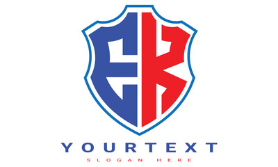 Fototapeta premium EK Two letters shield logo design.
