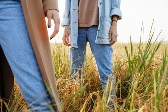 Lesbian Couple In Wheat Field