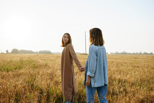 Lesbian Couple In Wheat Field