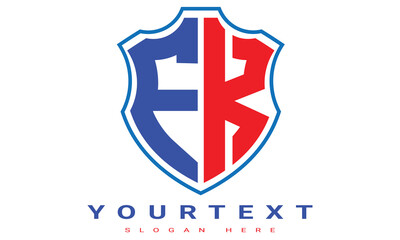 Fototapeta premium FK Two letters shield logo design.