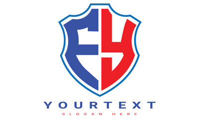 Fototapeta premium FY Two letters shield logo design.