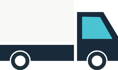 Transportation car, pickup truck, delivery van truck  rear view logistic and shipping cargo. Flat vector illustration, warehouse storage equipment