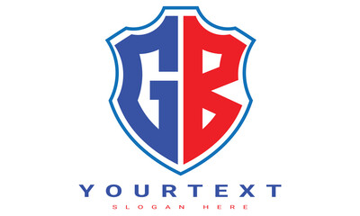 Fototapeta premium GB Two letters shield logo design.