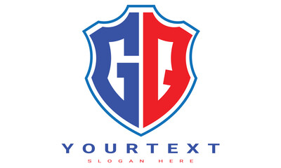 Fototapeta premium GQ Two letters shield logo design.