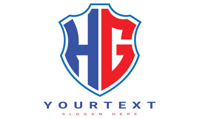 Fototapeta premium HG Two letters shield logo design.