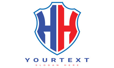 Fototapeta premium HH Two letters shield logo design.